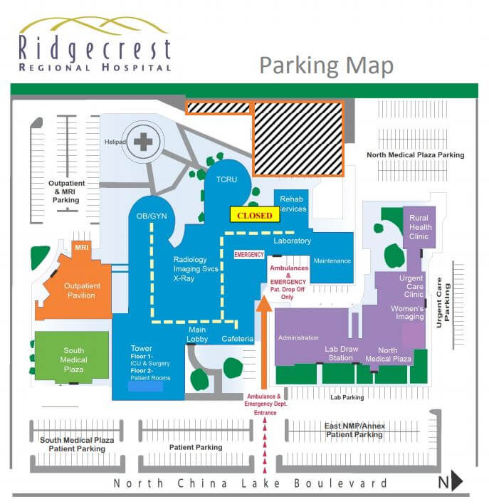 Ridgecrest Regional Hospital Parking Map