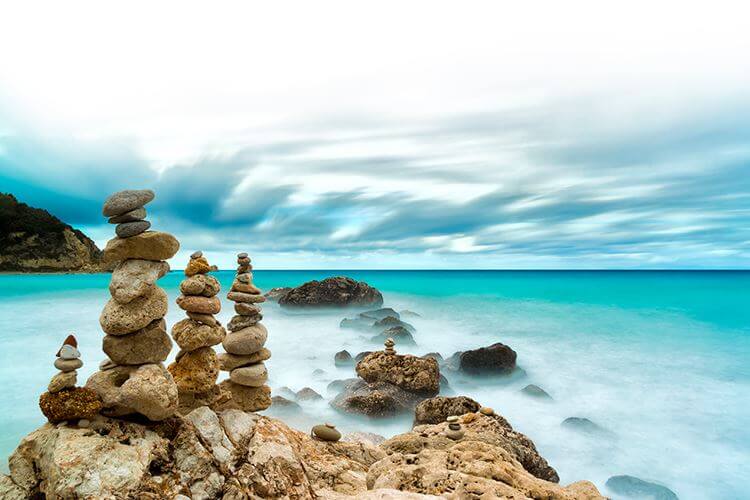 scenic picture of rocks and the ocean