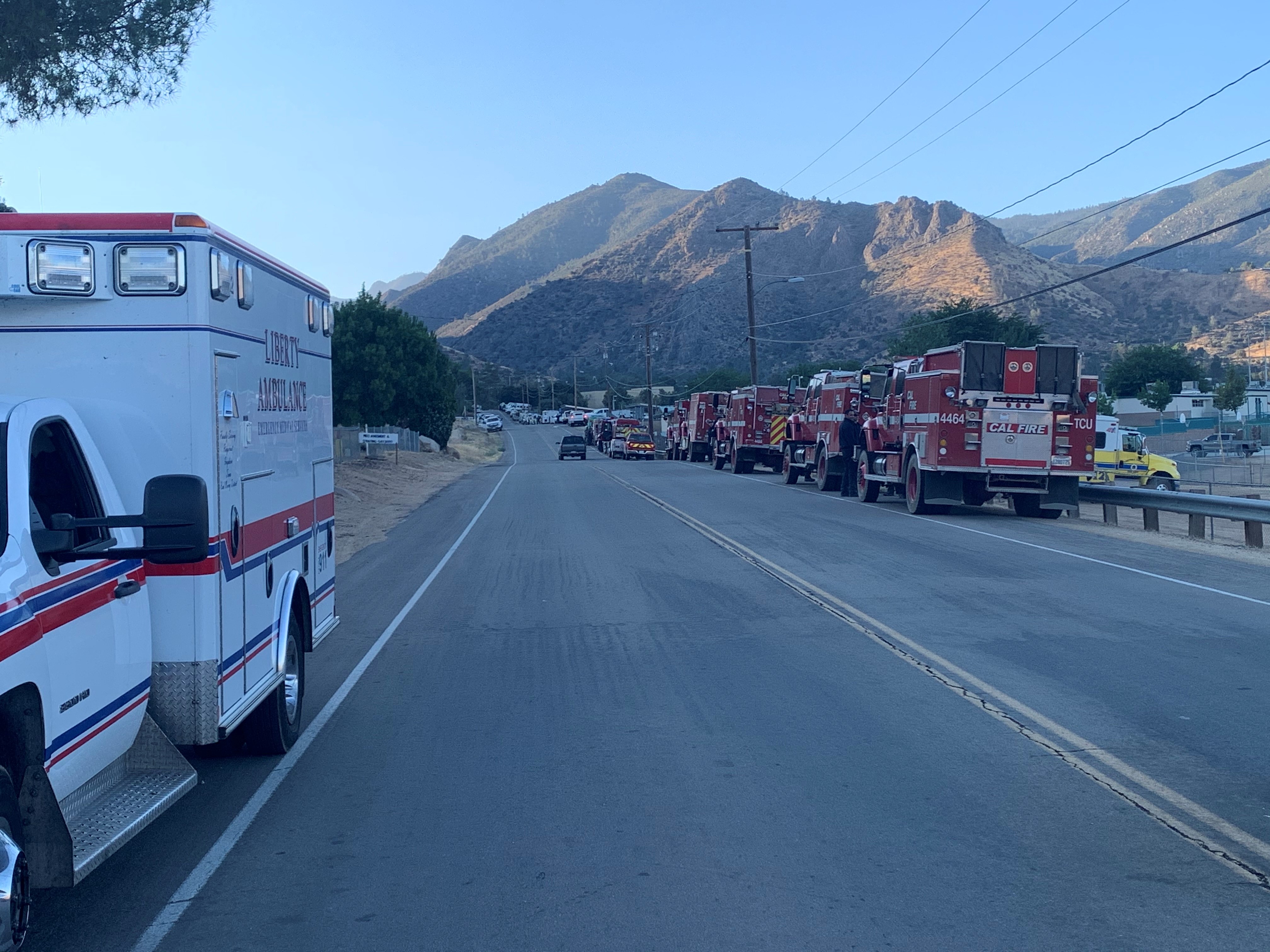 Liberty Ambulance with a couple of fire trucks