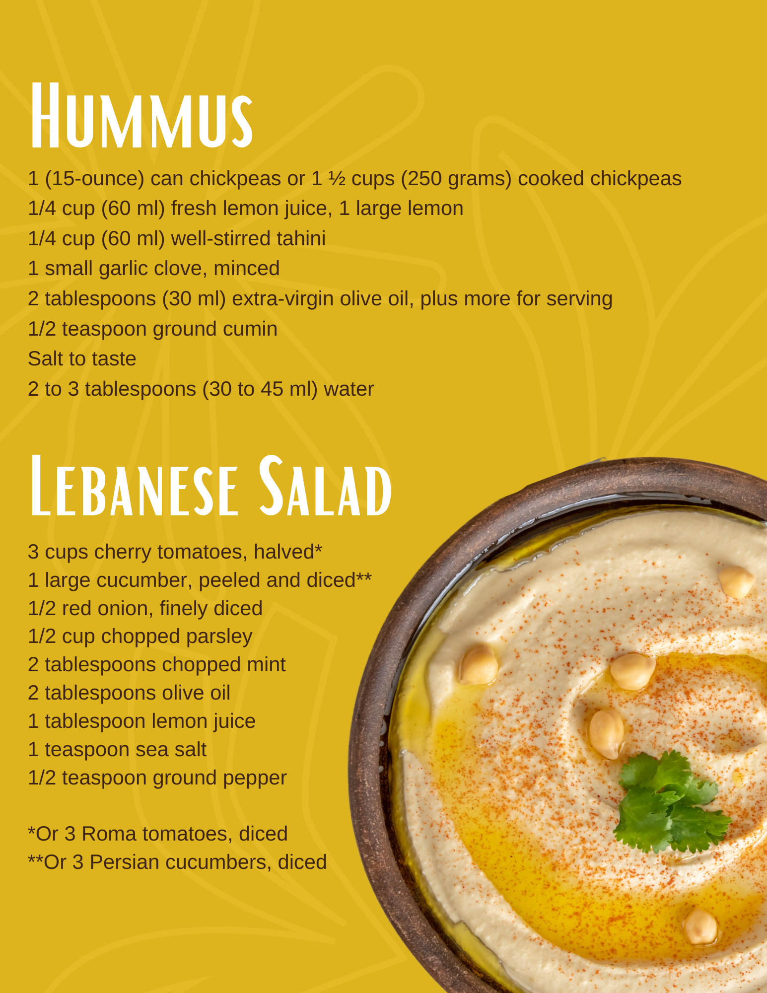 Hummus Ingredients