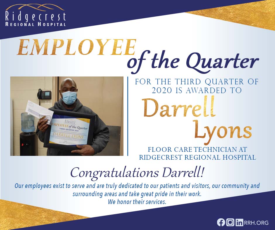 Employee of the quarter Darrell Lyons